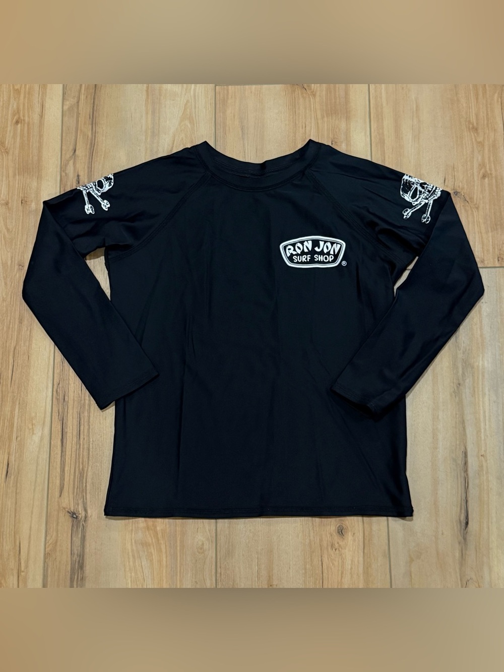 Ron Jon Surf Shop Black Long Sleeve UV Rash Guard Kids 12 Large Sun Shirt
